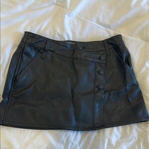 Free People Wynn Faux Leather Asymmetrical MiniSkirt